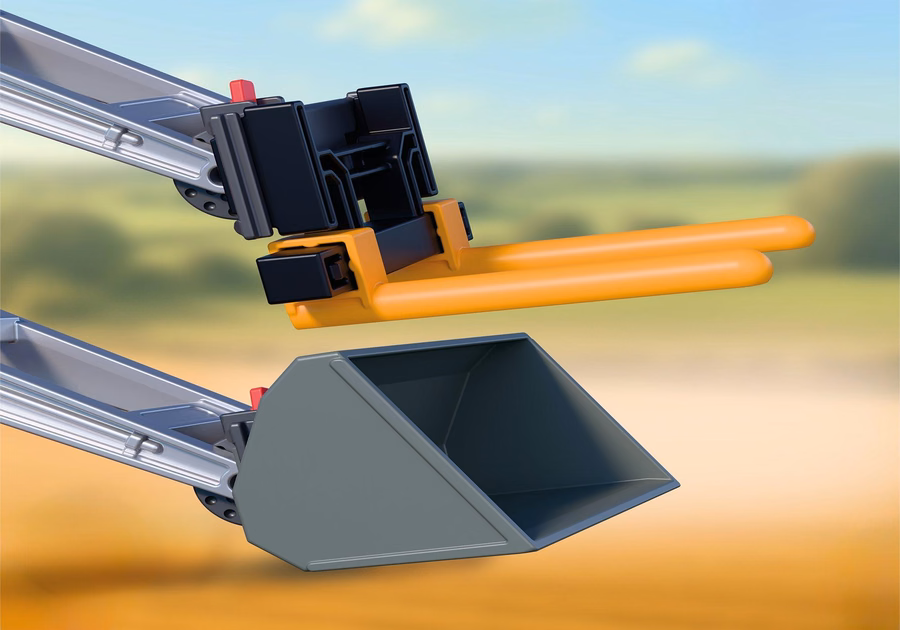 Stor traktor med höbalar