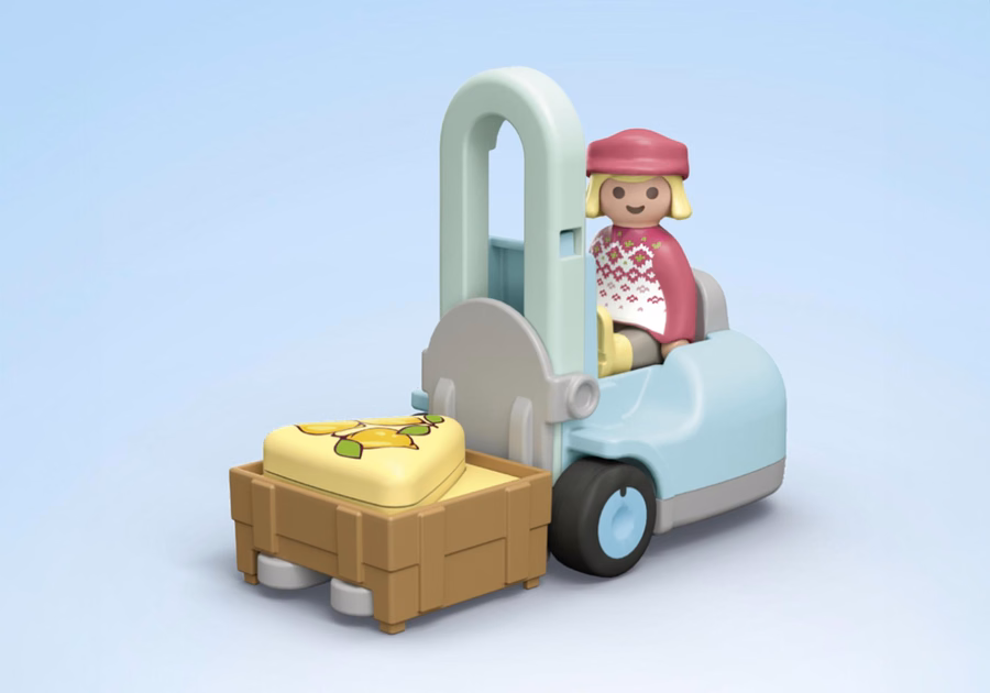 JUNIOR: Ekologiskt marknadsstånd och gaffeltruck