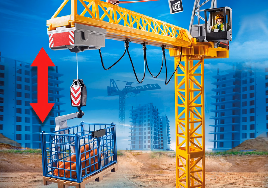 RC-kran med byggsektion
