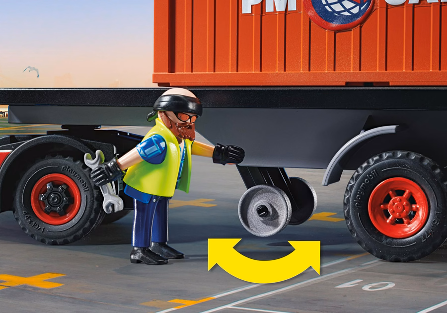 Lastbil med lastcontainer