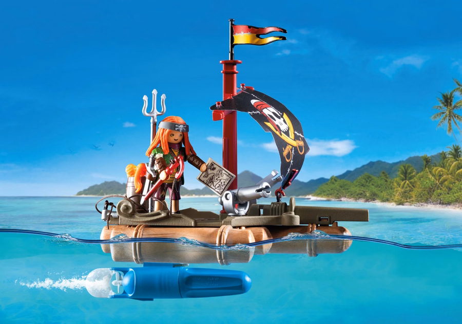 Piratflotte med skatt